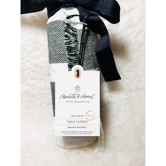 Hearth & Hand Magnolia 14” x 72” Winter Plaid Cotton Table Runner Farmhouse - Picture 4 of 5